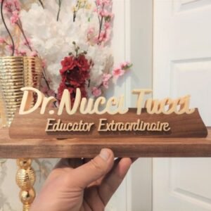 Personalized Natural Wood Desk Name Plate
